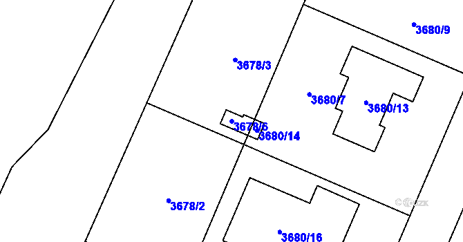 Parcela st. 3678/6 v KÚ Stará Bělá, Katastrální mapa