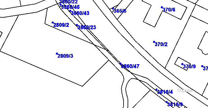 Parcela st. 3860/24 v KÚ Stará Bělá, Katastrální mapa