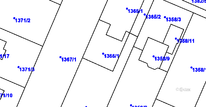 Parcela st. 1366/1 v KÚ Stará Bělá, Katastrální mapa