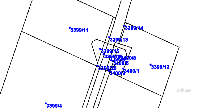 Parcela st. 3399/19 v KÚ Stará Bělá, Katastrální mapa