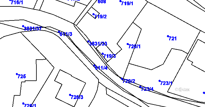Parcela st. 719/3 v KÚ Stará Bělá, Katastrální mapa