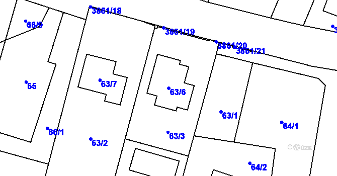 Parcela st. 63/6 v KÚ Stará Bělá, Katastrální mapa