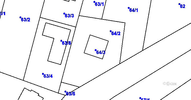 Parcela st. 64/3 v KÚ Stará Bělá, Katastrální mapa