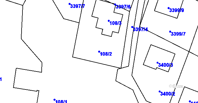 Parcela st. 108/2 v KÚ Stará Bělá, Katastrální mapa
