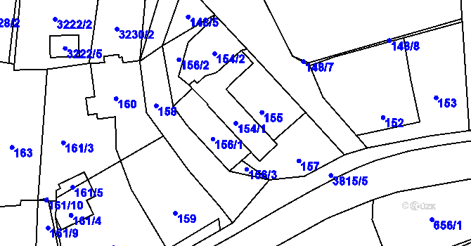 Parcela st. 154/1 v KÚ Stará Bělá, Katastrální mapa