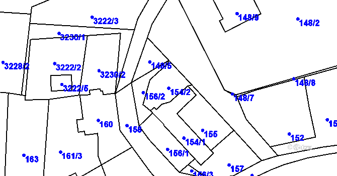 Parcela st. 154/2 v KÚ Stará Bělá, Katastrální mapa