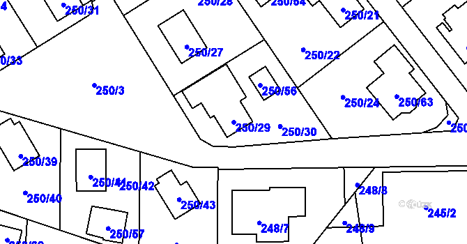 Parcela st. 250/29 v KÚ Stará Bělá, Katastrální mapa