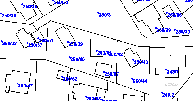 Parcela st. 250/41 v KÚ Stará Bělá, Katastrální mapa