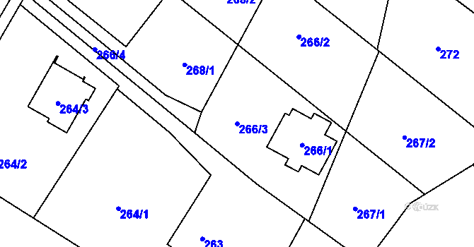 Parcela st. 266/3 v KÚ Stará Bělá, Katastrální mapa