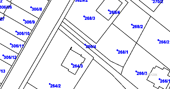 Parcela st. 266/4 v KÚ Stará Bělá, Katastrální mapa