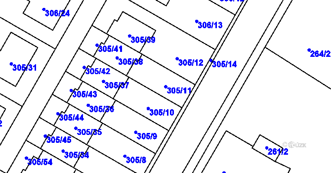 Parcela st. 305/11 v KÚ Stará Bělá, Katastrální mapa