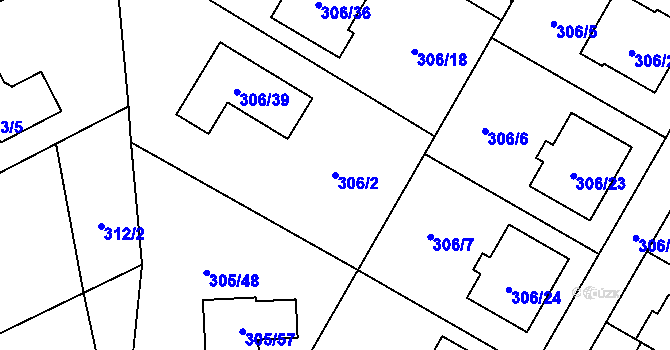 Parcela st. 306/2 v KÚ Stará Bělá, Katastrální mapa