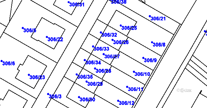 Parcela st. 306/27 v KÚ Stará Bělá, Katastrální mapa