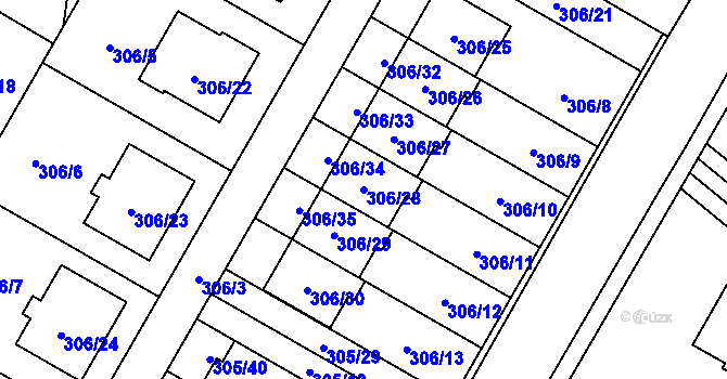 Parcela st. 306/28 v KÚ Stará Bělá, Katastrální mapa