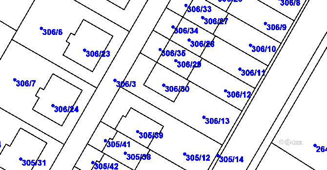 Parcela st. 306/30 v KÚ Stará Bělá, Katastrální mapa