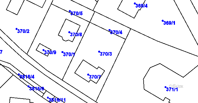 Parcela st. 370/3 v KÚ Stará Bělá, Katastrální mapa