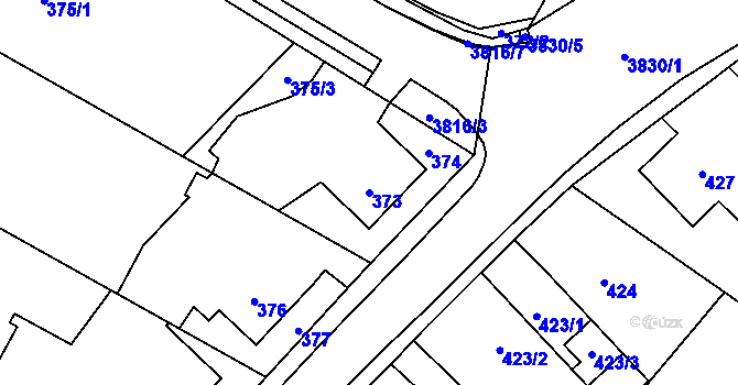 Parcela st. 373 v KÚ Stará Bělá, Katastrální mapa