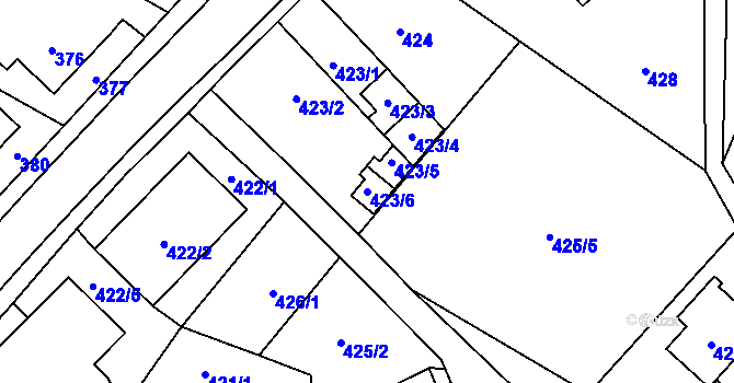 Parcela st. 423/6 v KÚ Stará Bělá, Katastrální mapa