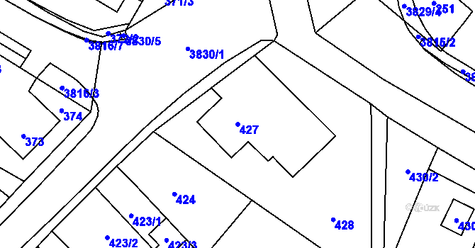 Parcela st. 427 v KÚ Stará Bělá, Katastrální mapa