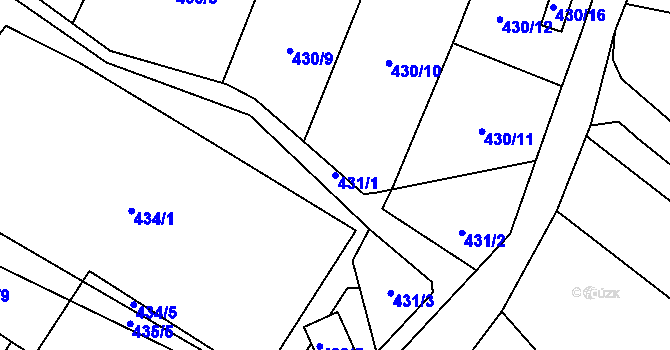 Parcela st. 431/1 v KÚ Stará Bělá, Katastrální mapa