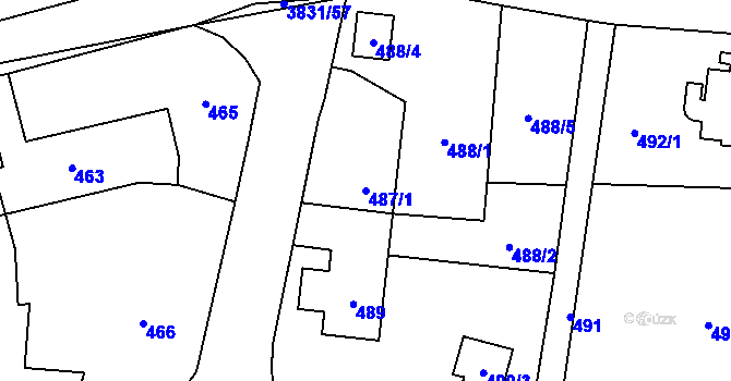 Parcela st. 487/1 v KÚ Stará Bělá, Katastrální mapa