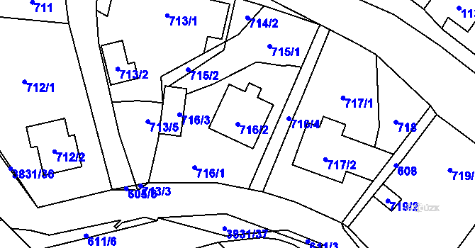 Parcela st. 716/2 v KÚ Stará Bělá, Katastrální mapa