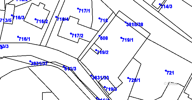 Parcela st. 719/2 v KÚ Stará Bělá, Katastrální mapa