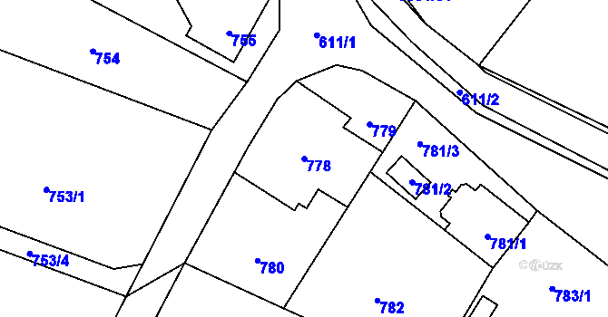 Parcela st. 778 v KÚ Stará Bělá, Katastrální mapa