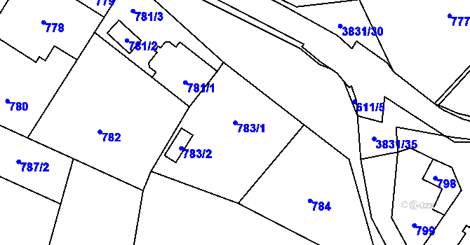 Parcela st. 783/1 v KÚ Stará Bělá, Katastrální mapa
