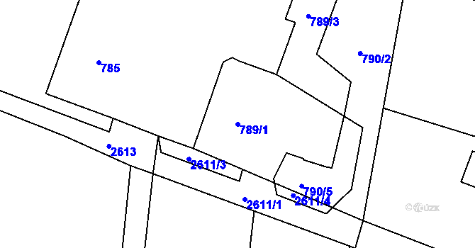 Parcela st. 789/1 v KÚ Stará Bělá, Katastrální mapa