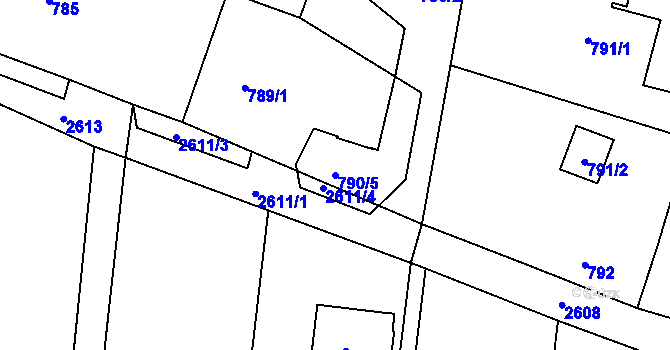 Parcela st. 790/5 v KÚ Stará Bělá, Katastrální mapa