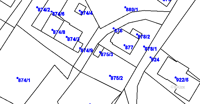 Parcela st. 875/3 v KÚ Stará Bělá, Katastrální mapa