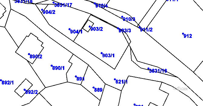 Parcela st. 903/1 v KÚ Stará Bělá, Katastrální mapa