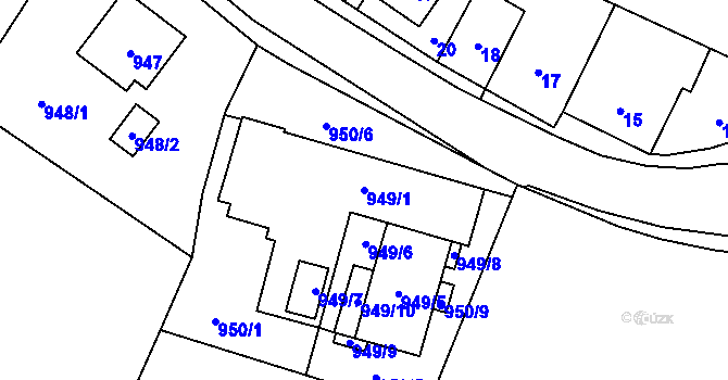 Parcela st. 949/1 v KÚ Stará Bělá, Katastrální mapa