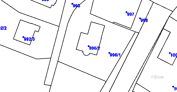 Parcela st. 996/2 v KÚ Stará Bělá, Katastrální mapa