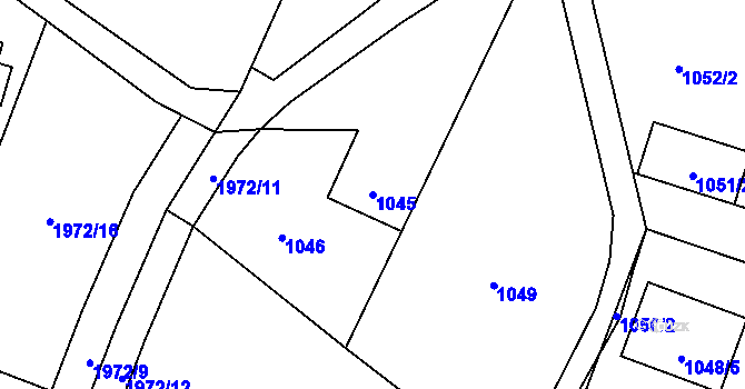 Parcela st. 1045 v KÚ Stará Bělá, Katastrální mapa