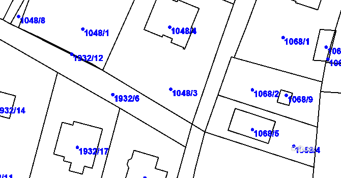 Parcela st. 1048/3 v KÚ Stará Bělá, Katastrální mapa
