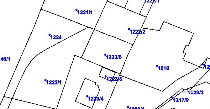 Parcela st. 1223/6 v KÚ Stará Bělá, Katastrální mapa