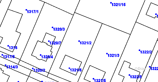 Parcela st. 1321/2 v KÚ Stará Bělá, Katastrální mapa