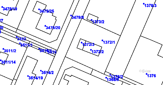 Parcela st. 1372/3 v KÚ Stará Bělá, Katastrální mapa