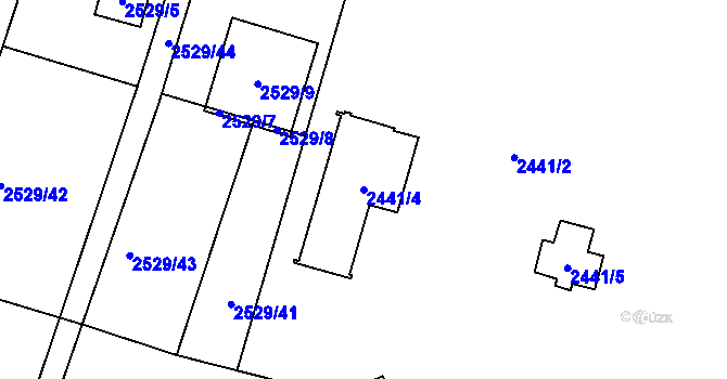 Parcela st. 2441/4 v KÚ Stará Bělá, Katastrální mapa