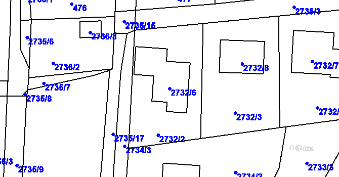 Parcela st. 2732/6 v KÚ Stará Bělá, Katastrální mapa