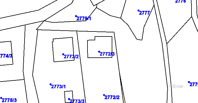 Parcela st. 2772/3 v KÚ Stará Bělá, Katastrální mapa