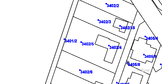 Parcela st. 3402/5 v KÚ Stará Bělá, Katastrální mapa