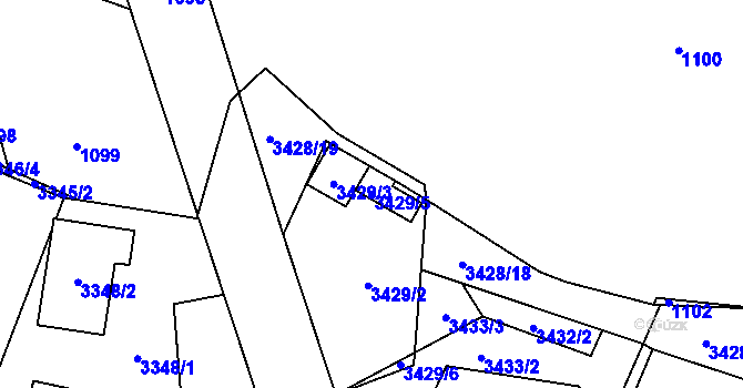 Parcela st. 3429/5 v KÚ Stará Bělá, Katastrální mapa