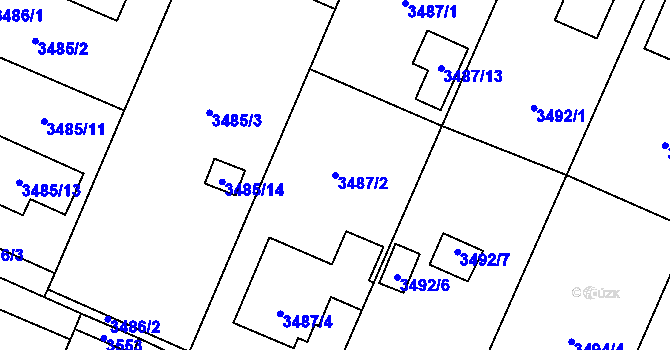 Parcela st. 3487/2 v KÚ Stará Bělá, Katastrální mapa