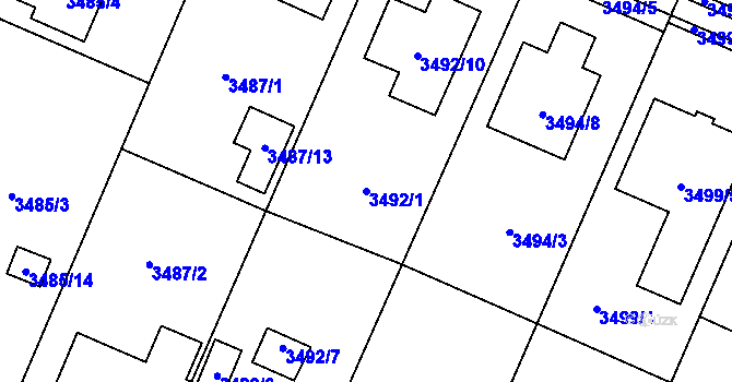 Parcela st. 3492/1 v KÚ Stará Bělá, Katastrální mapa