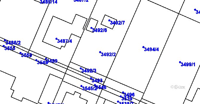 Parcela st. 3492/2 v KÚ Stará Bělá, Katastrální mapa