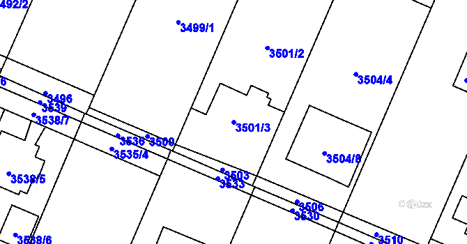 Parcela st. 3501/3 v KÚ Stará Bělá, Katastrální mapa