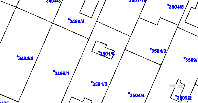 Parcela st. 3501/8 v KÚ Stará Bělá, Katastrální mapa